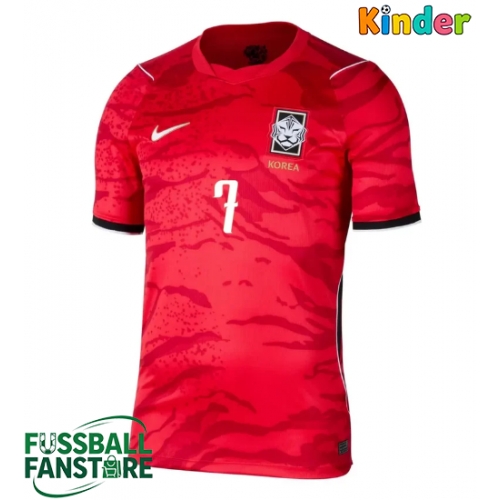 Republik Korea Son Heung-min #7 Replik Heimtrikot Kinder WM 2026 Kurzarm (+ Kurze Hosen)